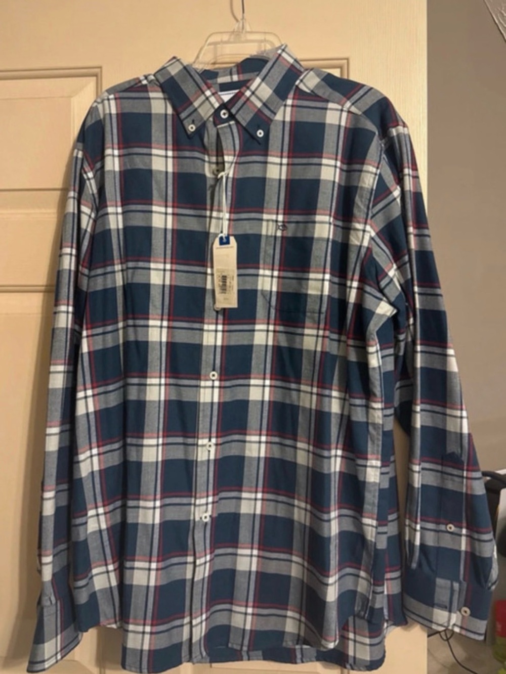 Southern Tide Navy, White & Red Plaid Button-Down Shirt